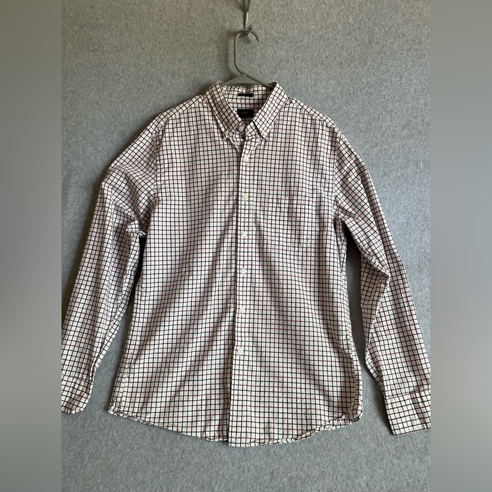 J Crew shirt Mens Large Slim Button Up Red Blue